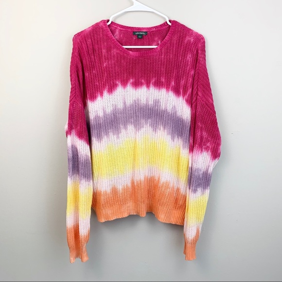 wild fable Sweaters - Wild Fable Pink Ombré Tie Dye Knit Sweater